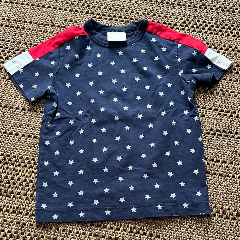 Hanna Andersson Blue and Red Short Sleeve Tee